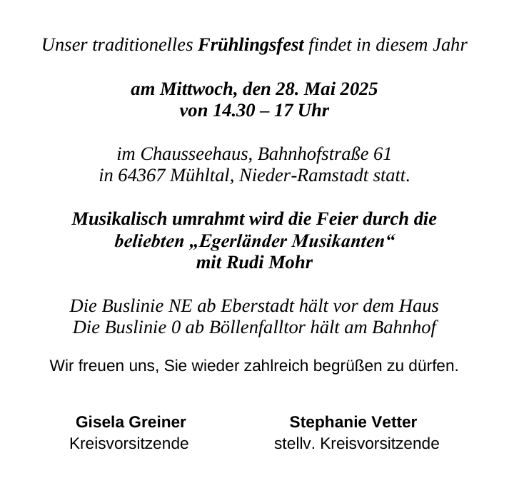 Frühlingsfest 2025