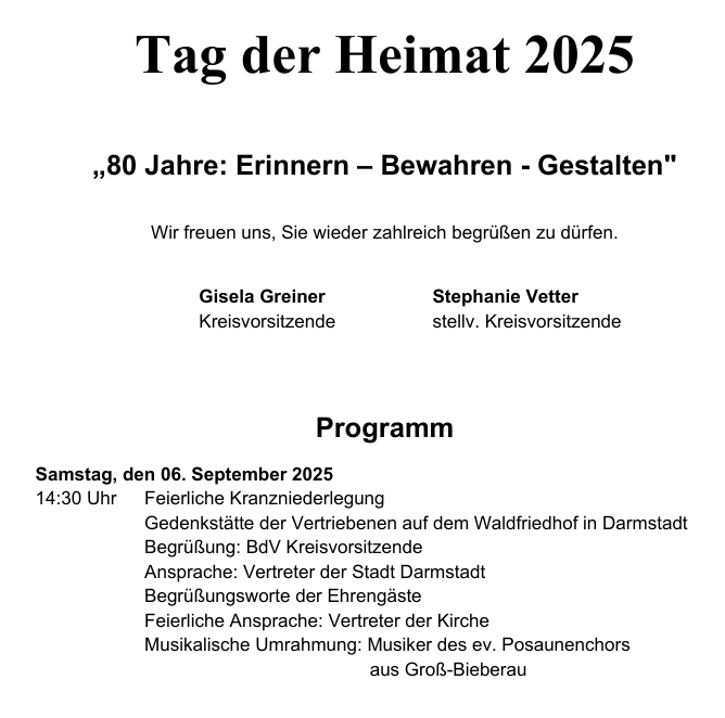 Tag der Heimat 2025